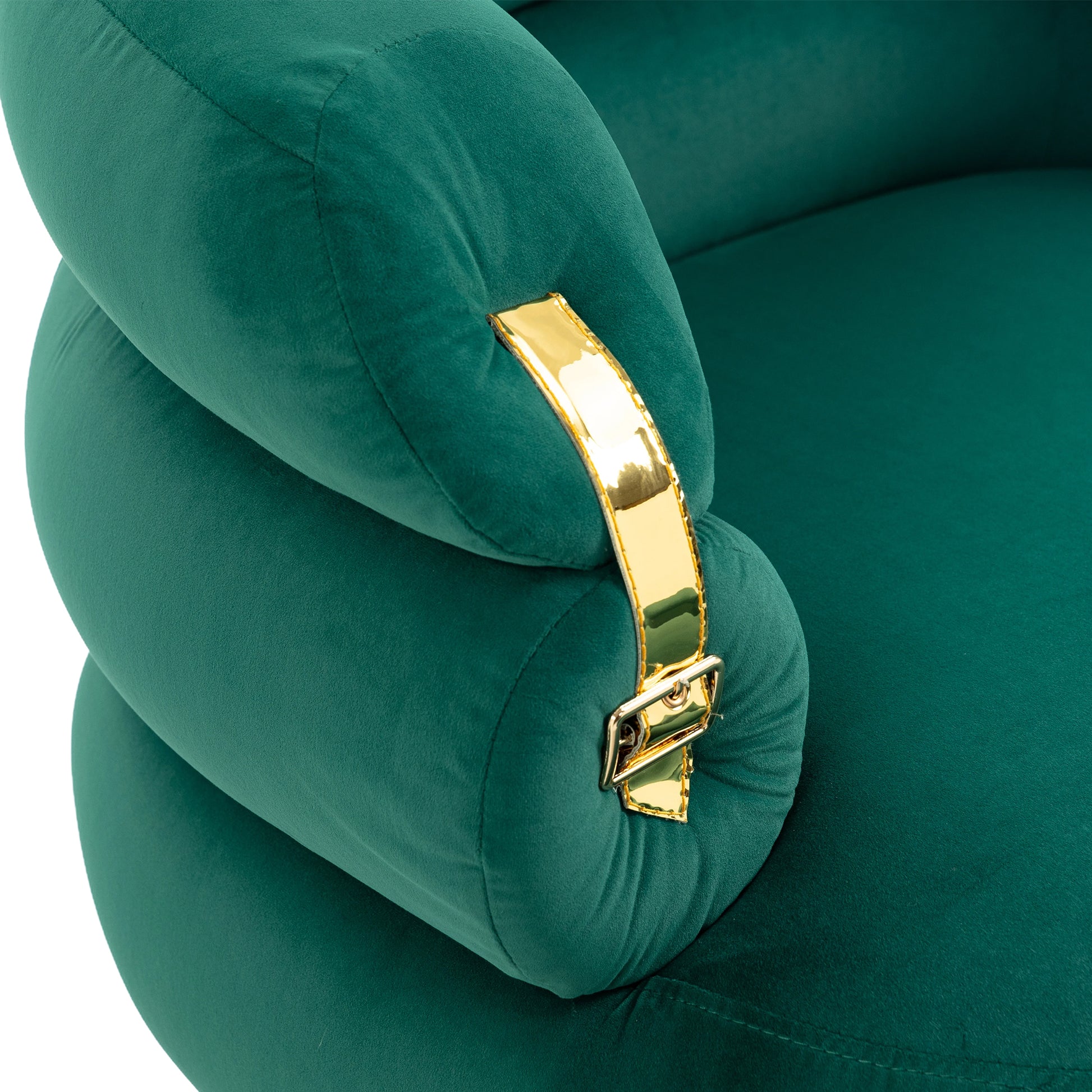 Coolmore Upholstered Velvet Barrel Accent Chair With Ottoman,Accent Comfy Lounge Arm Chair And Folding Footrest Stool Set,Single Sofa Armchair With Lounge Seat For Bedroom,Office Green Green Foam Velvet