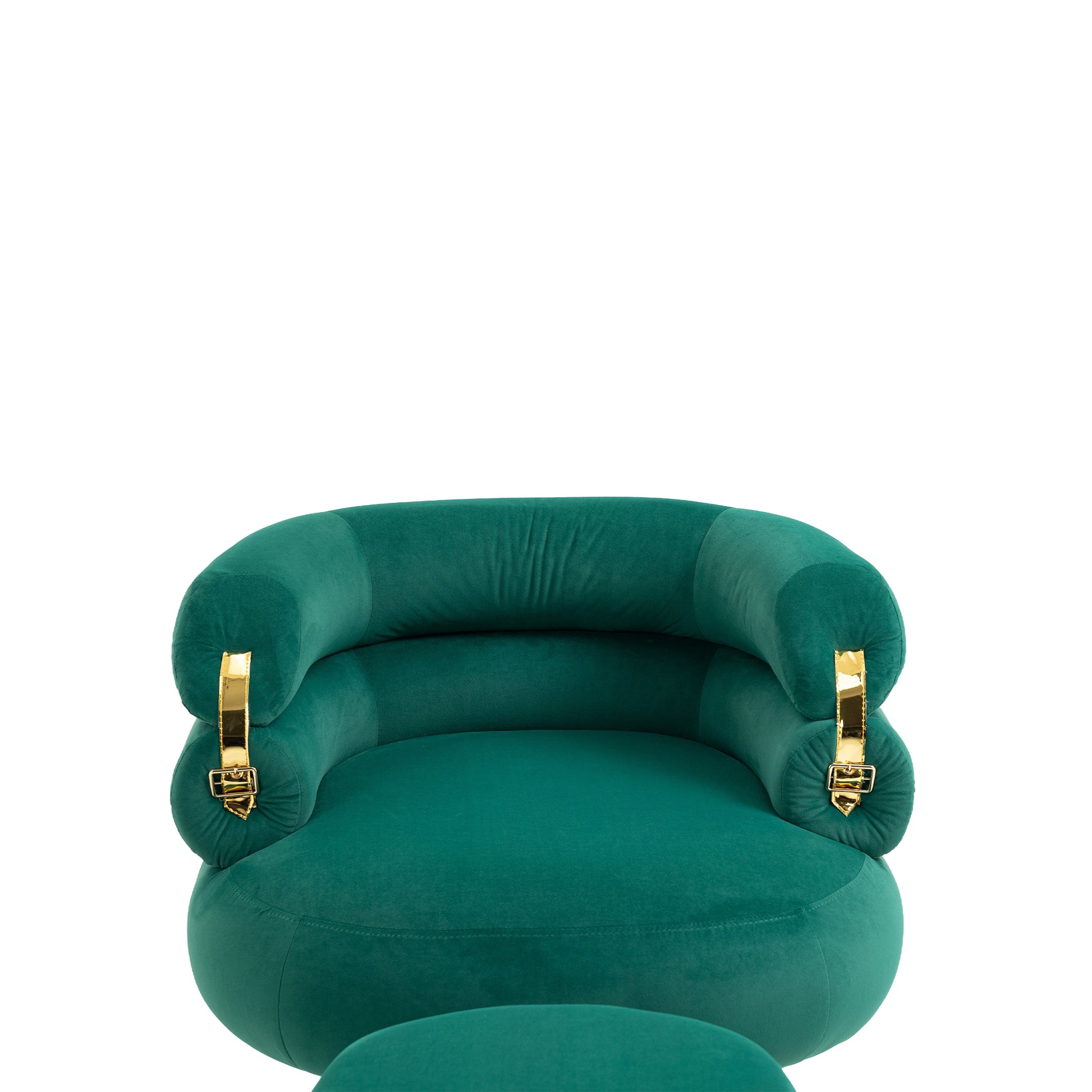 Coolmore Upholstered Velvet Barrel Accent Chair With Ottoman,Accent Comfy Lounge Arm Chair And Folding Footrest Stool Set,Single Sofa Armchair With Lounge Seat For Bedroom,Office Green Green Foam Velvet