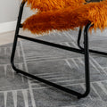 Coolmore Accent Chair Modern Industrial Slant Armchair With Metal Frame Premium High Density Soft Single Chair For Living Room Bedroom Orange Plush