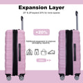 Luggage Set Of 5 Pieces, Expandable Hard Pc Luggage Set With Tsa Lock For Rotating Wheels, Lightweight Rolling Luggage For Men And Women,Pink. Pink Pc