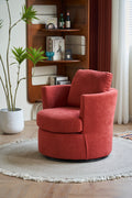Swivel Barrel Chair, Comfy Round Accent Sofa Chair For Living Room, 360 Degree Swivel Barrel Club Chair, Leisure Arm Chair For Nursery, Hotel, Bedroom, Office, Lounge Brick Red Brick Red Primary Living Space Modern Foam Polyester