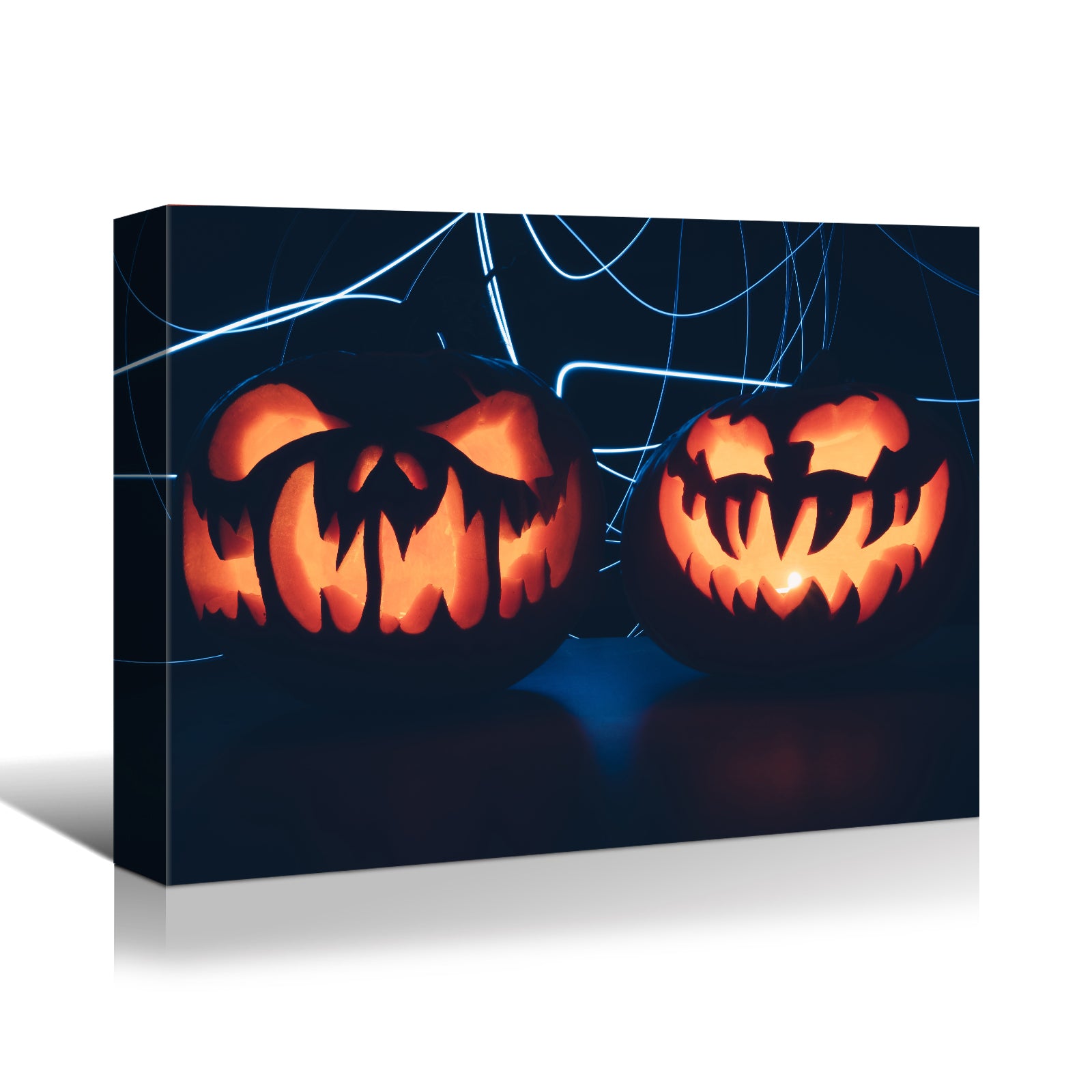 Drop Ping Framed Canvas Wall Art Decor Painting For Halloween,Scary Pumpkin Painting For Halloween Gift, Decoration For Halloween Office Living Room, Bedroom Decor Ready To Hang Rectangle Framed