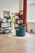 Swivel Barrel Chair, Comfy Round Accent Sofa Chair For Living Room, 360 Degree Swivel Barrel Club Chair, Leisure Arm Chair For Nursery, Hotel, Bedroom, Office, Lounge Emerald Emerald Primary Living Space Modern Foam Polyester