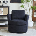 Swivel Barrel Chair, Comfy Round Accent Sofa Chair For Living Room, 360 Degree Swivel Barrel Club Chair, Leisure Arm Chair For Nursery, Hotel, Bedroom, Office, Lounge Black Black Primary Living Space Modern Foam Polyester