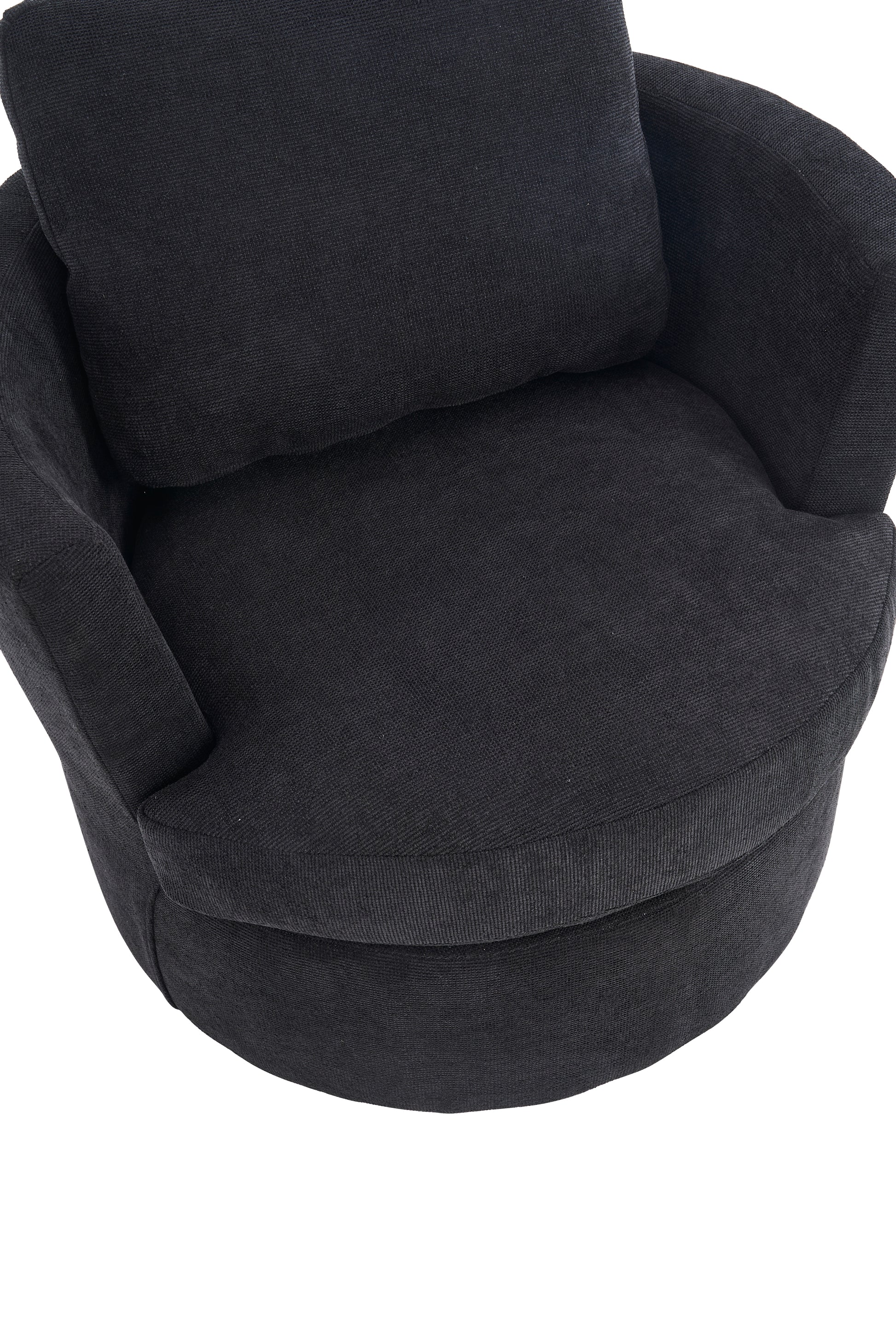 Swivel Barrel Chair, Comfy Round Accent Sofa Chair For Living Room, 360 Degree Swivel Barrel Club Chair, Leisure Arm Chair For Nursery, Hotel, Bedroom, Office, Lounge Black Black Primary Living Space Modern Foam Polyester