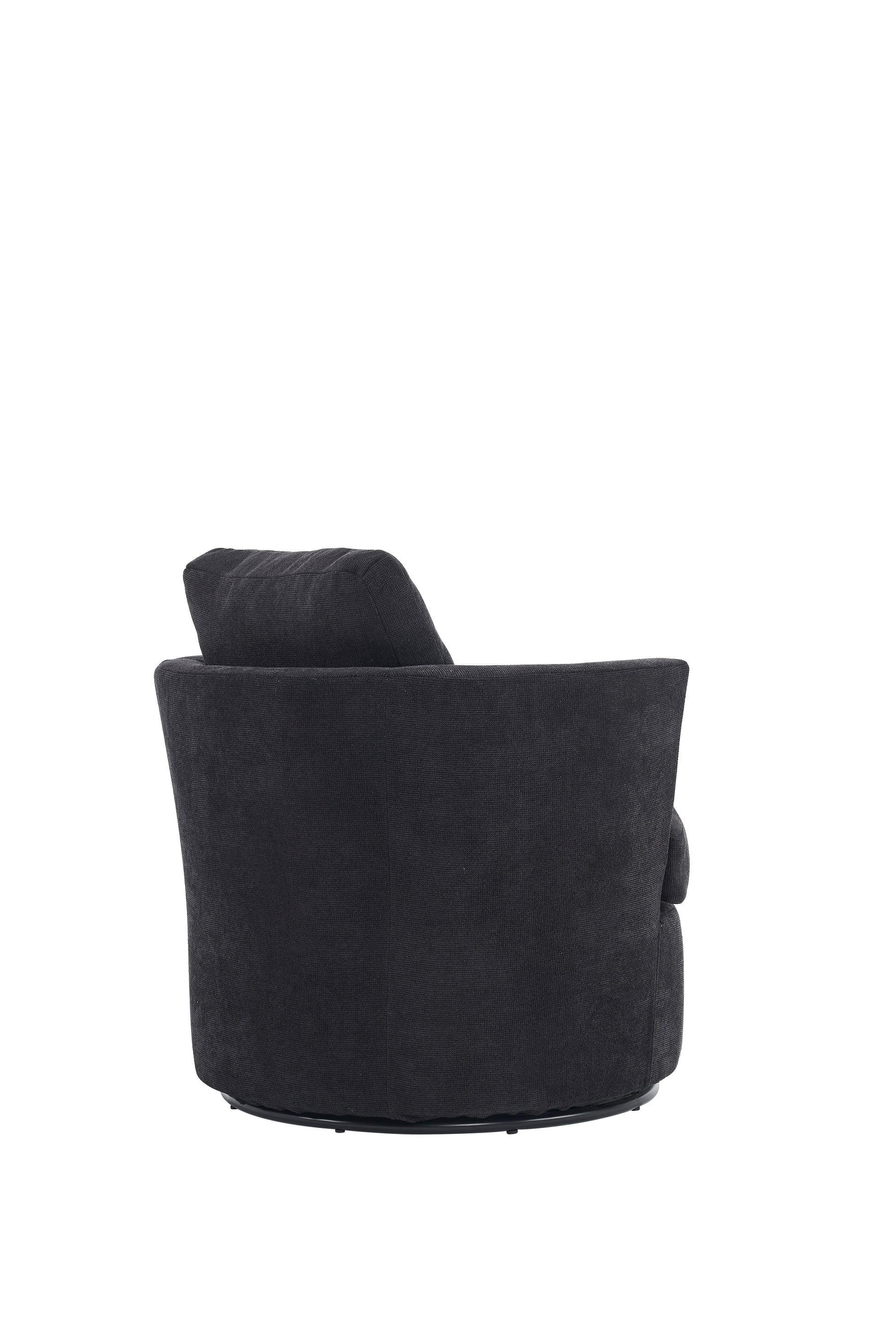 Swivel Barrel Chair, Comfy Round Accent Sofa Chair For Living Room, 360 Degree Swivel Barrel Club Chair, Leisure Arm Chair For Nursery, Hotel, Bedroom, Office, Lounge Black Black Primary Living Space Modern Foam Polyester