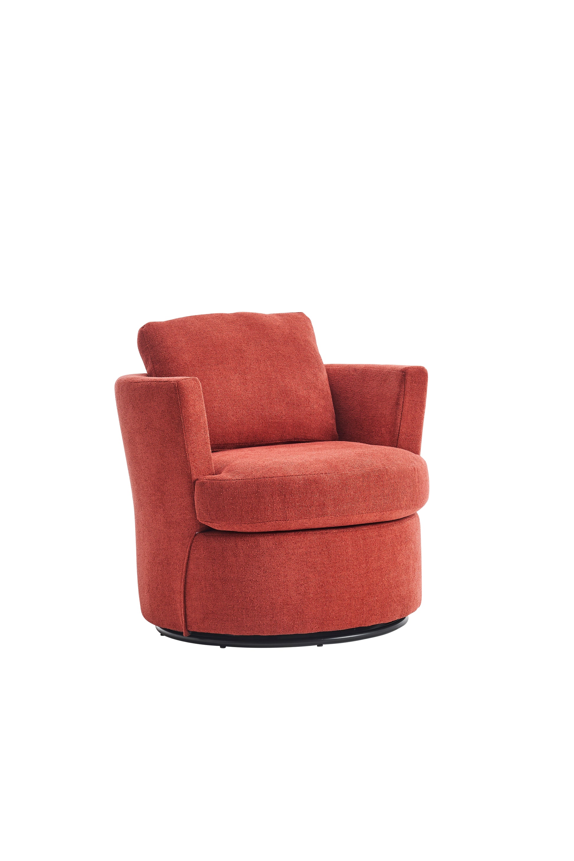 Swivel Barrel Chair, Comfy Round Accent Sofa Chair For Living Room, 360 Degree Swivel Barrel Club Chair, Leisure Arm Chair For Nursery, Hotel, Bedroom, Office, Lounge Brick Red Brick Red Primary Living Space Modern Foam Polyester
