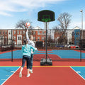 Basketball Hoop System Stand With 30In Backboard, Height Adjustable 60Inch 78Inch For Indoor Outdoor, Fillable Base With Wheels For Kids, Youth Black Steel