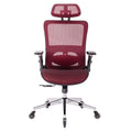 Red Ergonomic Mesh Office Chair, High Back Adjustable Headrest With Flip Up Arms, Tilt And Lock Function, Lumbar Support And Blade Wheels, Kd Chrome Metal Legs Red Office American Design Office Chairs Foam Plastic