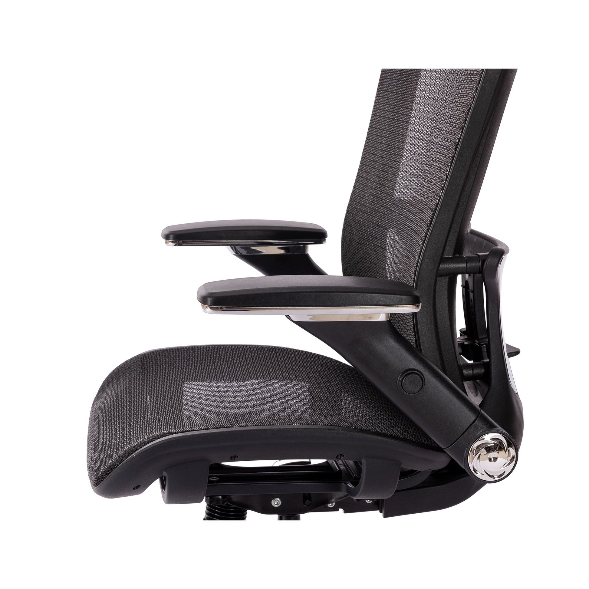 Black Ergonomic Mesh Office Chair, High Back Adjustable Headrest With Flip Up Arms, Tilt And Lock Function, Lumbar Support And Blade Wheels, Kd Chrome Metal Legs Black Office American Design Office
