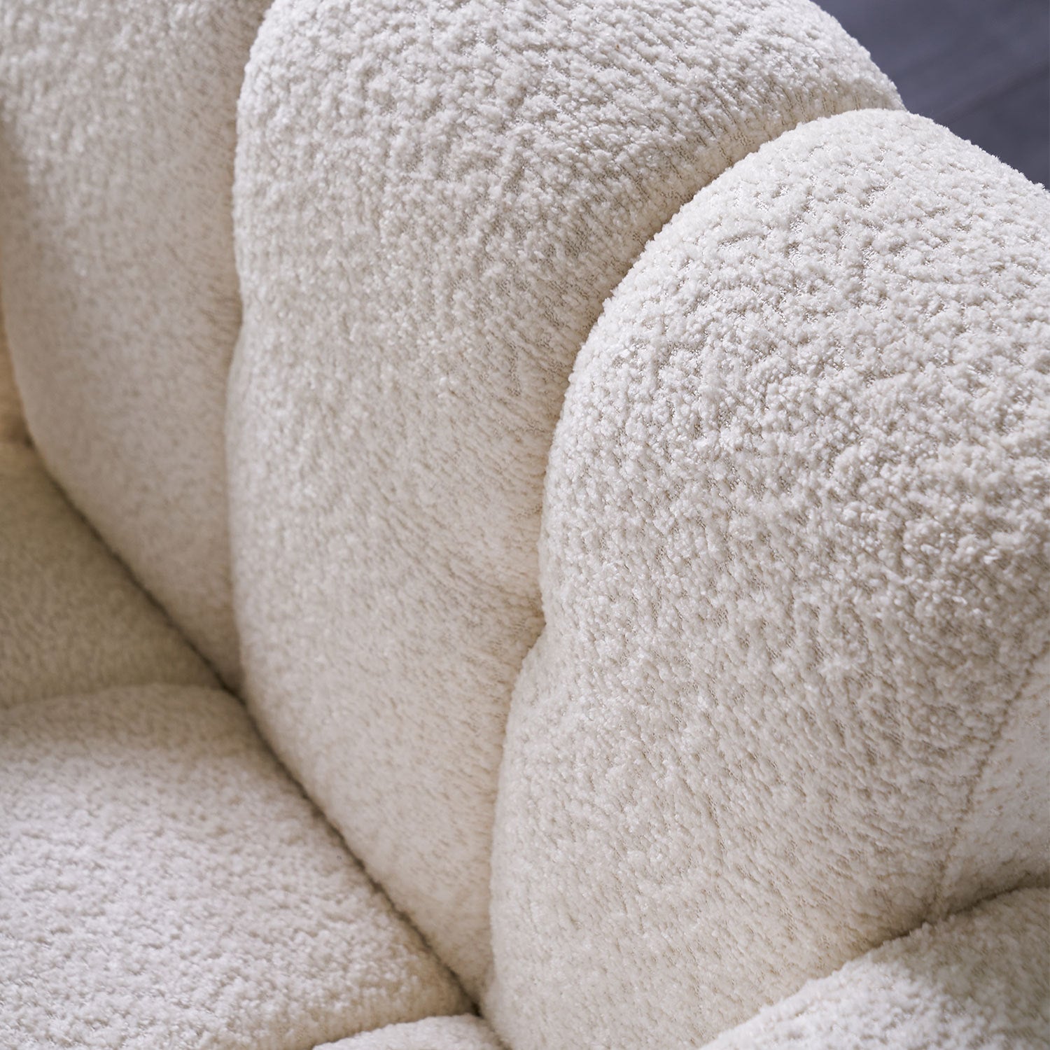 31.10" Wide Boucle Upholstered Accent Chair Beige Primary Living Space Modern Fiber Foam And Polyester Fiber Pad Boucle