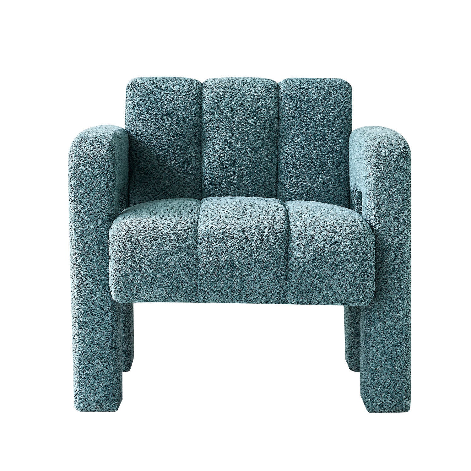 31.10" Wide Boucle Upholstered Accent Chair Green Primary Living Space Modern Fiber Foam And Polyester Fiber Pad Boucle