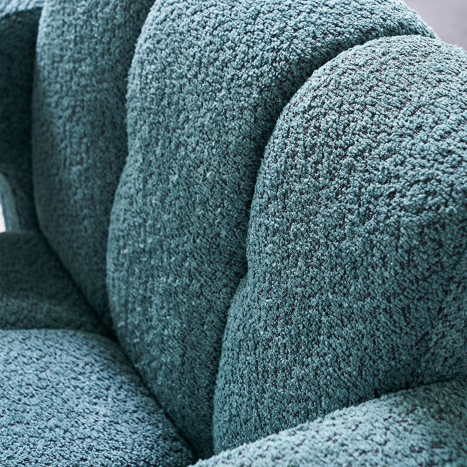 31.10" Wide Boucle Upholstered Accent Chair Green Primary Living Space Modern Fiber Foam And Polyester Fiber Pad Boucle