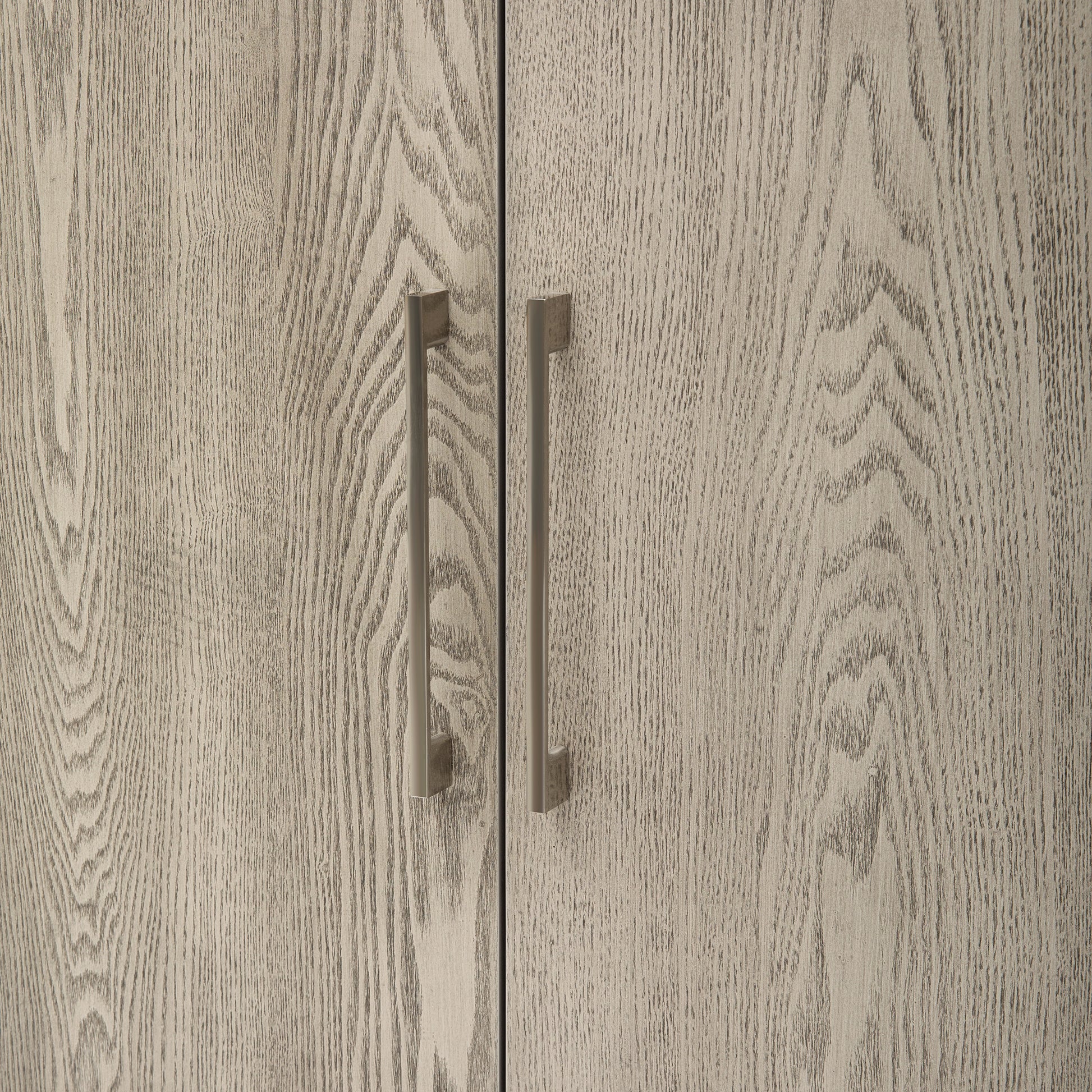 Storage Cabinet Sideboard Wooden Cabinet With 4 Metal Handles ,4 Shelves And 4 Doors For Hallway, Entryway, Living Room Gray Mdf