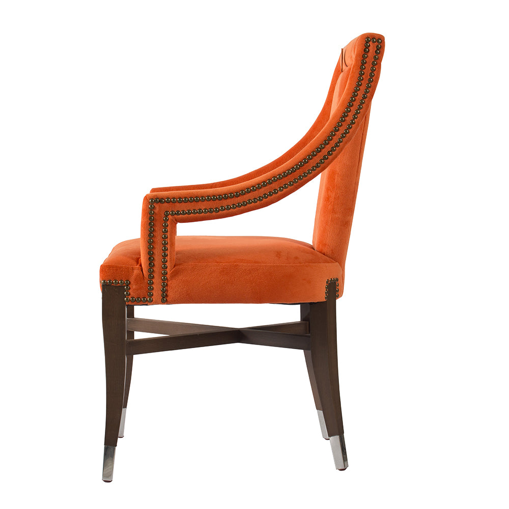 Modern Accent Chair Dining Chairs, Accent Chair For Living Room Dining Room Kitchen, 23" X 24" X 36" Orange Orange Wood