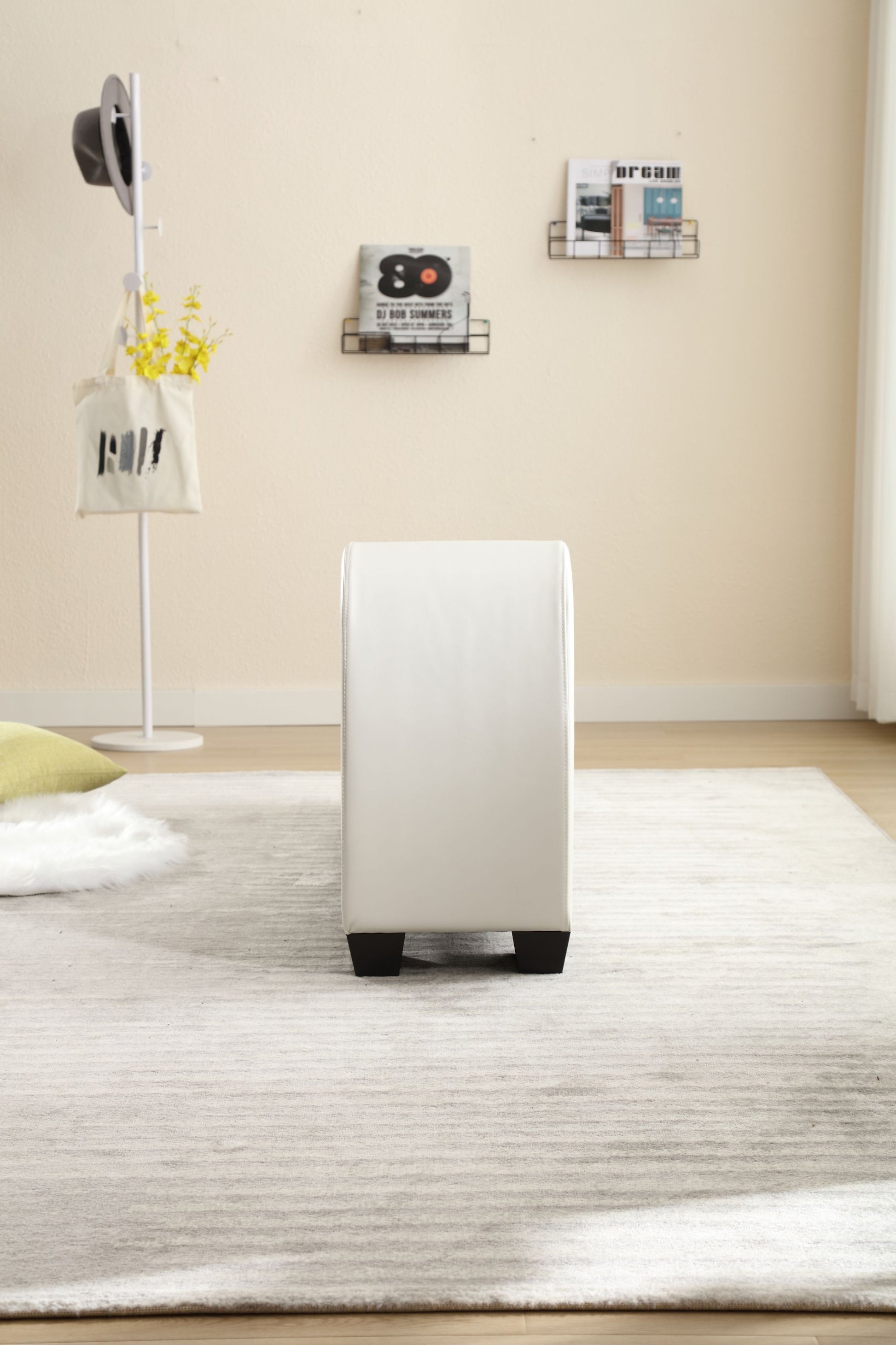 Factory Direct Yoga Chaise Lounge Collection For Stretching & Relaxation Modern Faux Leather Curved Sofa, Modern Faux Leather Curved Sofa, Living Room Bedroom Accent White Primary Living Space American Design,Luxury Plywood Pvc