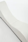 Factory Direct Yoga Chaise Lounge Collection For Stretching & Relaxation Modern Faux Leather Curved Sofa, Modern Faux Leather Curved Sofa, Living Room Bedroom Accent White Primary Living Space American Design,Luxury Plywood Pvc