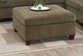 Contemporary 1Pc Ottoman Tan Color Chenille Fabric Modular Corner Wedge Sofa Living Room Furniture Tan Contemporary,Modern Rectangle Chenille