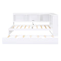 Twin Size Daybed With Trundle, Storage Cabinets And Usb Ports, White Box Spring Not Required Twin White Wood Solid Wood Mdf