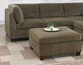 Contemporary 1Pc Ottoman Tan Color Chenille Fabric Modular Corner Wedge Sofa Living Room Furniture Tan Contemporary,Modern Rectangle Chenille