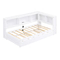 Twin Size Daybed With Trundle, Storage Cabinets And Usb Ports, White Box Spring Not Required Twin White Wood Solid Wood Mdf