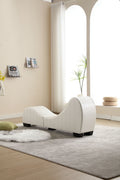 Factory Direct Yoga Chaise Lounge Collection For Stretching & Relaxation Modern Faux Leather Curved Sofa, Modern Faux Leather Curved Sofa, Living Room Bedroom Accent White Primary Living Space American Design,Luxury Plywood Pvc