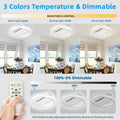 22Inch Modern Leafless Ceiling Fan With Remote Control Removable And Washable, Reversible Motor White Modern Crystal