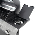 Propane Grill 4 Burner Barbecue Grill Stainless Steel Gas Grill With Side Burner, 46,500 Btu Outdoor Cooking, Patio, Garden Barbecue Grill, Black And Silver Silver Stainless Steel