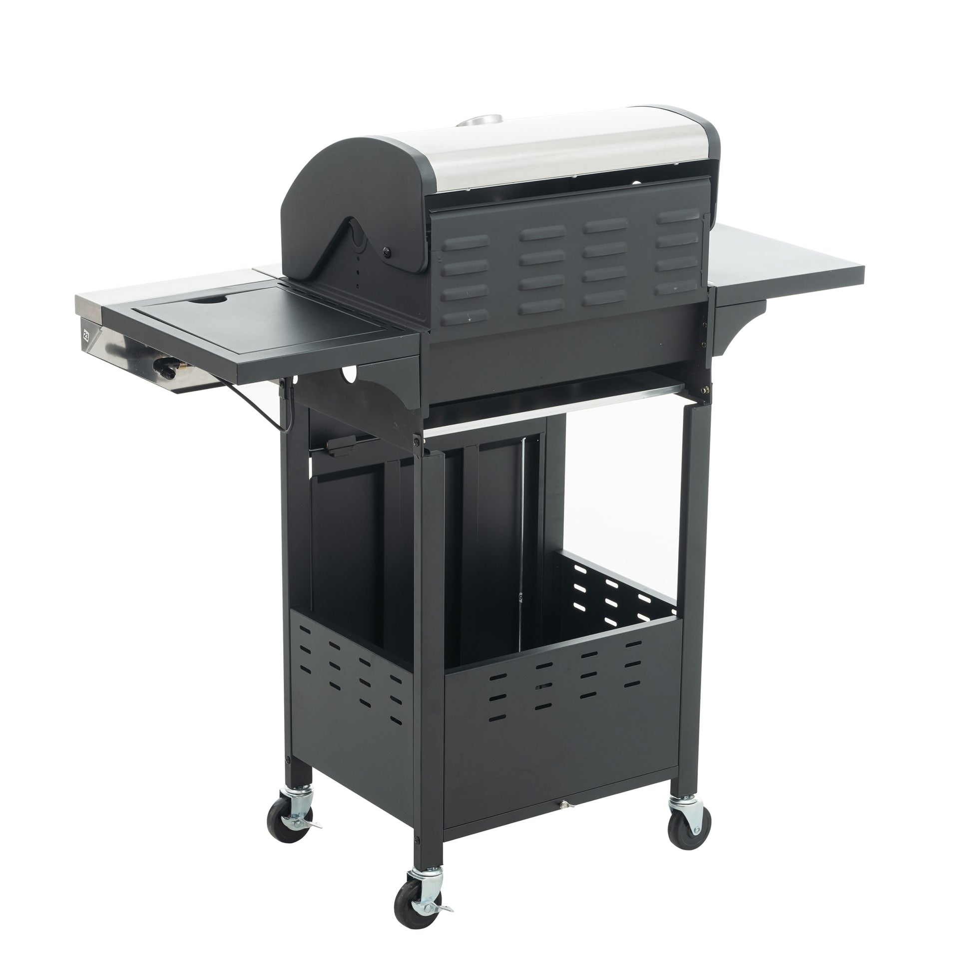 Propane Grill 3 Burner Barbecue Grill Stainless Steel Gas Grill With Side Burner, 37,000 Btu Outdoor Cooking, Patio, Garden Barbecue Grill, Black And Silver Silver Stainless Steel