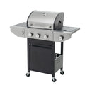 Propane Grill 3 Burner Barbecue Grill Stainless Steel Gas Grill With Side Burner, 37,000 Btu Outdoor Cooking, Patio, Garden Barbecue Grill, Black And Silver Silver Stainless Steel