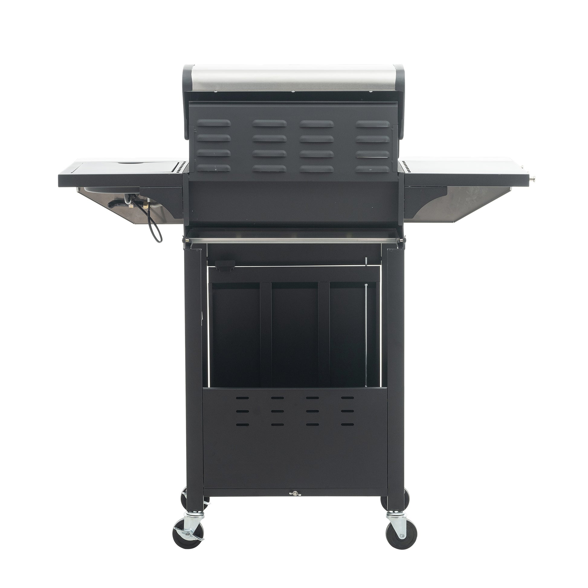 Propane Grill 3 Burner Barbecue Grill Stainless Steel Gas Grill With Side Burner, 37,000 Btu Outdoor Cooking, Patio, Garden Barbecue Grill, Black And Silver Silver Stainless Steel