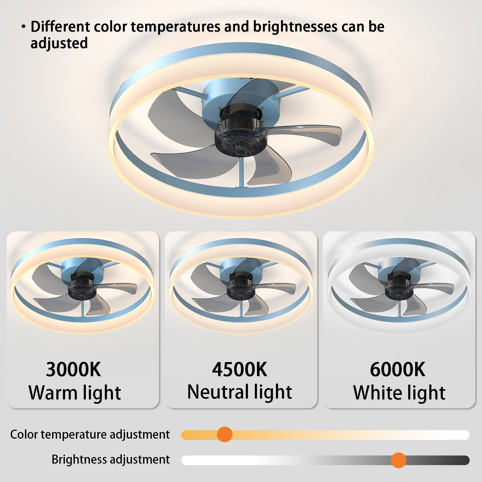 Ceiling Fans With Lights Dimmable Led Embedded Installation Of Thin Modern Ceiling Fans Blue Blue Modern Abs