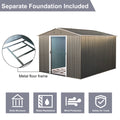 8X10Ft Outdoor Metal Storage Shed Grey Gray Iron
