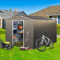 8X10Ft Outdoor Metal Storage Shed Grey Gray Iron