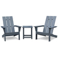 Outdoor Adirondack Chair Set Of 2 And Table Set,Hdpe All Weather Fire Pit Chair, Ergonomic Design Patio Lawn Chair For Outside Deck Garden Backyard Balcony, Grey Dark Grey Uv Resistant Frame Garden & Outdoor Beach,Modern Complete Patio Sets Hdpe