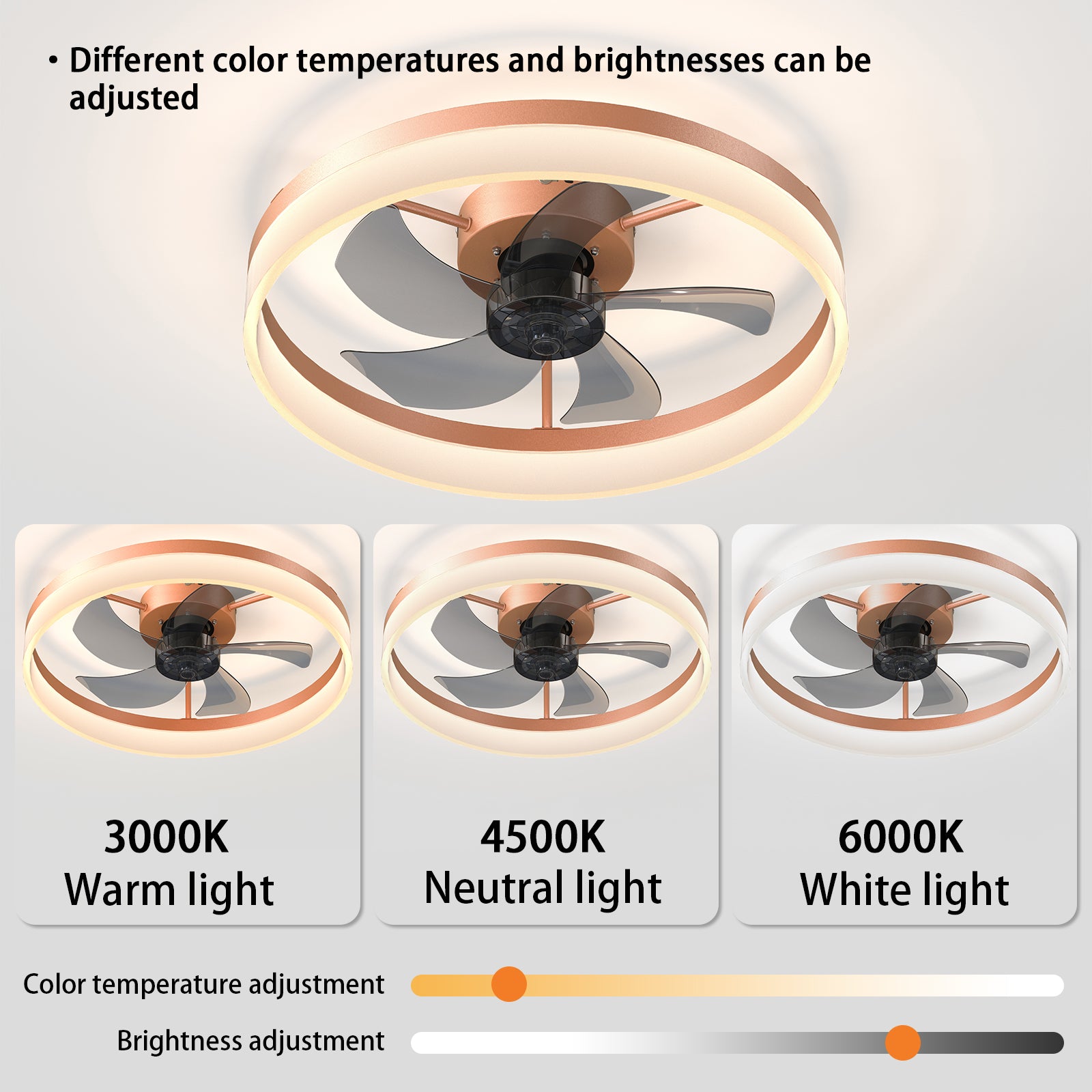 Ceiling Fans With Lights Dimmable Led Embedded Installation Of Thin Modern Ceiling Fans Rose Gold Rose Gold Modern Abs