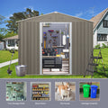 8X10Ft Outdoor Metal Storage Shed Grey Gray Iron