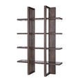 Wooden 4 Tier Display Organizing Cabinet, Tall Bookcase With Open Shelving Walnut Oak Walnut Particle Board