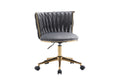 Office Desk Chair, Upholstered Home Office Desk Chairs With Adjustable Swivel Wheels, Ergonomic Office Chair For Living Room, Bedroom, Office, Vanity Study Dark Grey Dark Gray Office Modern Foam Velvet