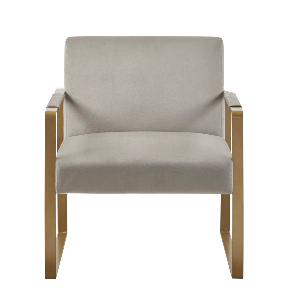 Accent Chair Beige Polyester