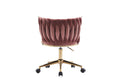 Office Desk Chair, Upholstered Home Office Desk Chairs With Adjustable Swivel Wheels, Ergonomic Office Chair For Living Room, Bedroom, Office, Vanity Study Pink Pink Office Modern Foam Velvet