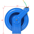 Welding Hose Reel Retractable 1 4 Inch X 100 Foot Twin Oxygen Acetylene Rubber Hoses Std Duty Max 200Psi Heavy Duty Industrial Single Arm Construction Blue Steel
