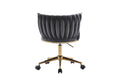 Office Desk Chair, Upholstered Home Office Desk Chairs With Adjustable Swivel Wheels, Ergonomic Office Chair For Living Room, Bedroom, Office, Vanity Study Dark Grey Dark Gray Office Modern Foam Velvet