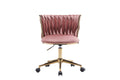 Office Desk Chair, Upholstered Home Office Desk Chairs With Adjustable Swivel Wheels, Ergonomic Office Chair For Living Room, Bedroom, Office, Vanity Study Pink Pink Office Modern Foam Velvet
