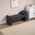Coolmore Modern Ottoman Bench, Bed Stool Made Of Loop Gauze, End Bed Bench, Footrest For Bedroom, Living Room, End Of Bed, Hallway Black Boucle
