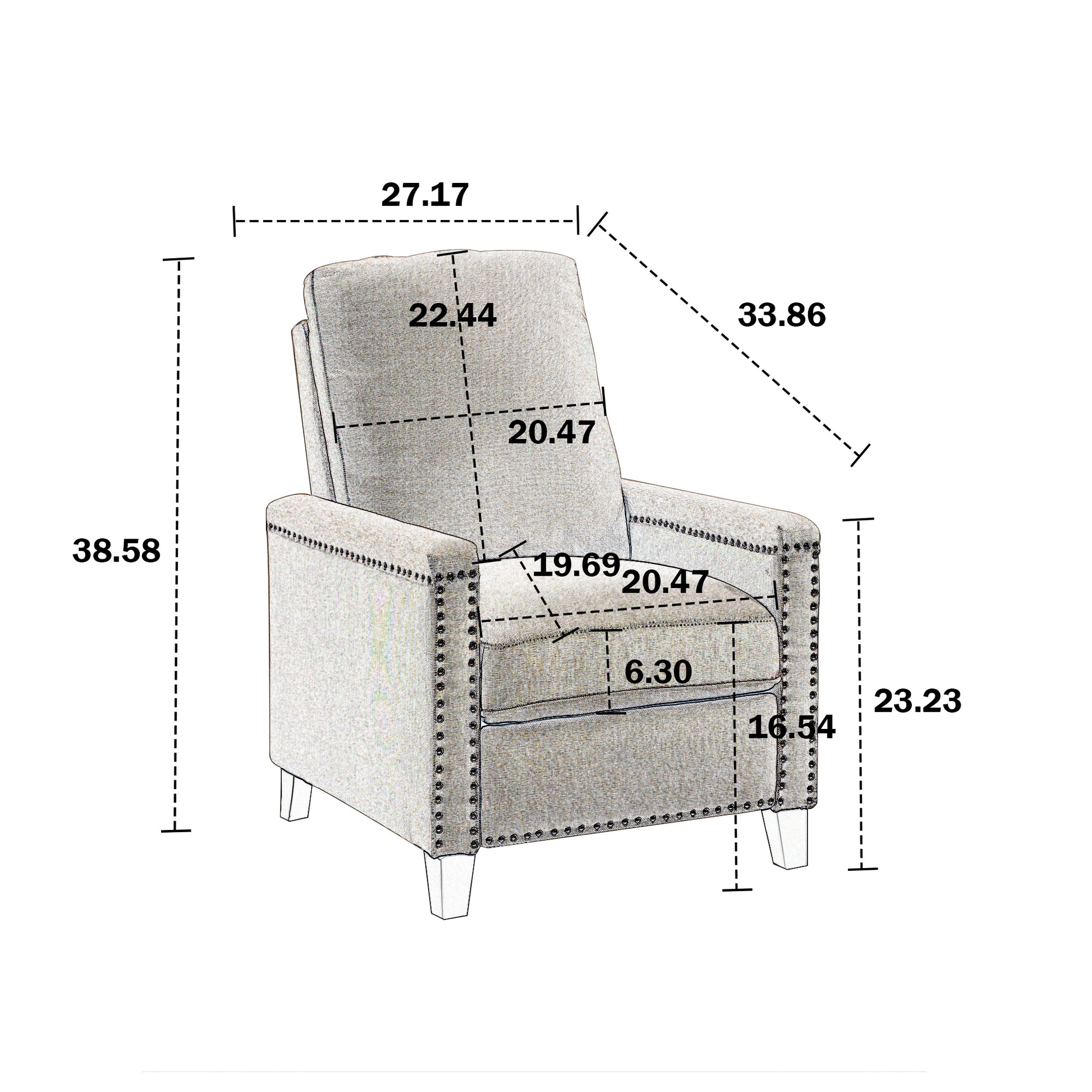 Coolmore Modern Comfortable Upholstered Leisure Chair Recliner Chair For Living Room Black Velvet