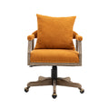 Coolmore Computer Chair Office Chair Adjustable Swivel Chair Fabric Seat Home Study Chair Orange Boucle