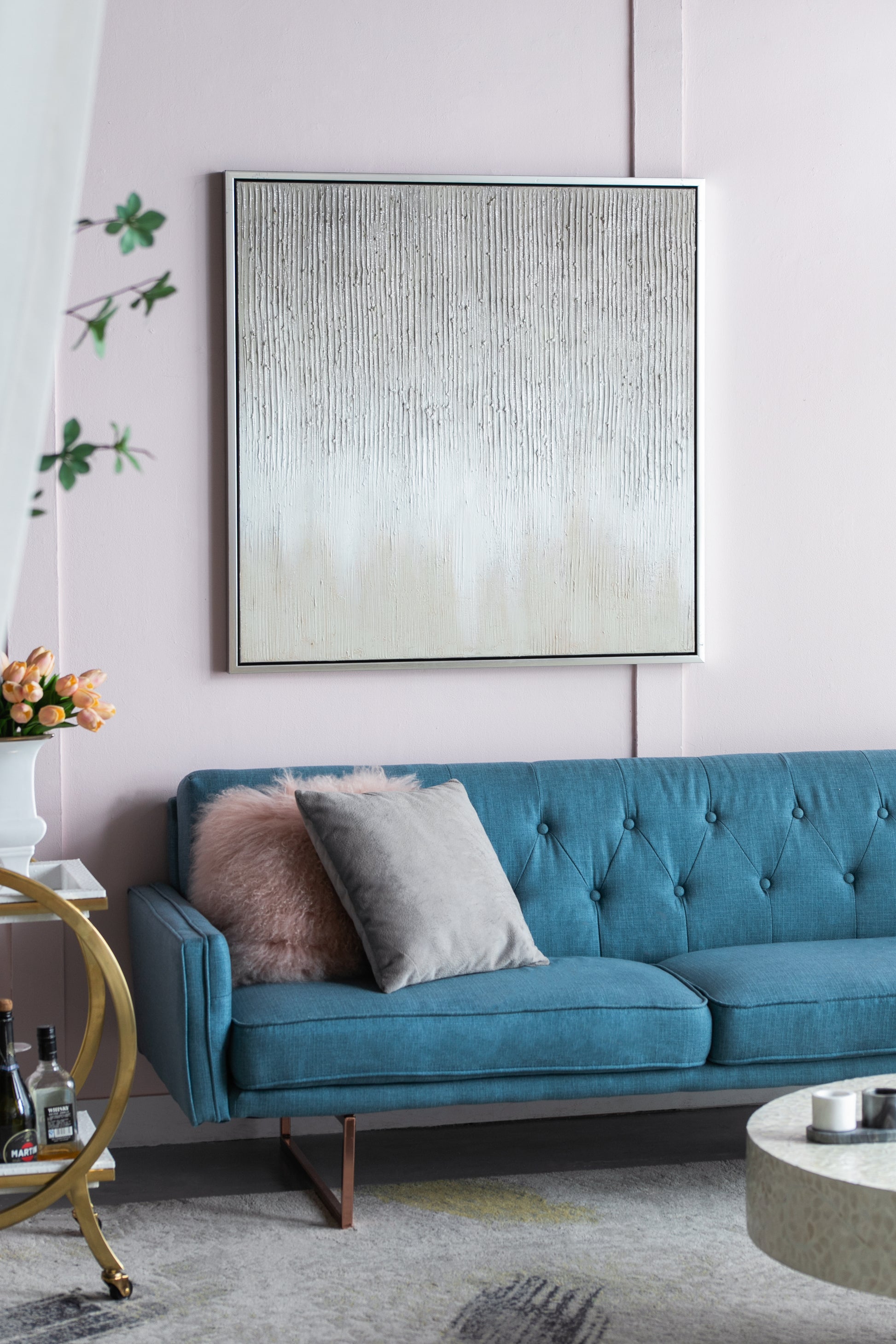 40" X 40" Golden Sunshine Framed Hand Painted Canvas Print Wall Art, Wall Decor For Living Room Bedrrom Entryway Office Multicolor Polyester