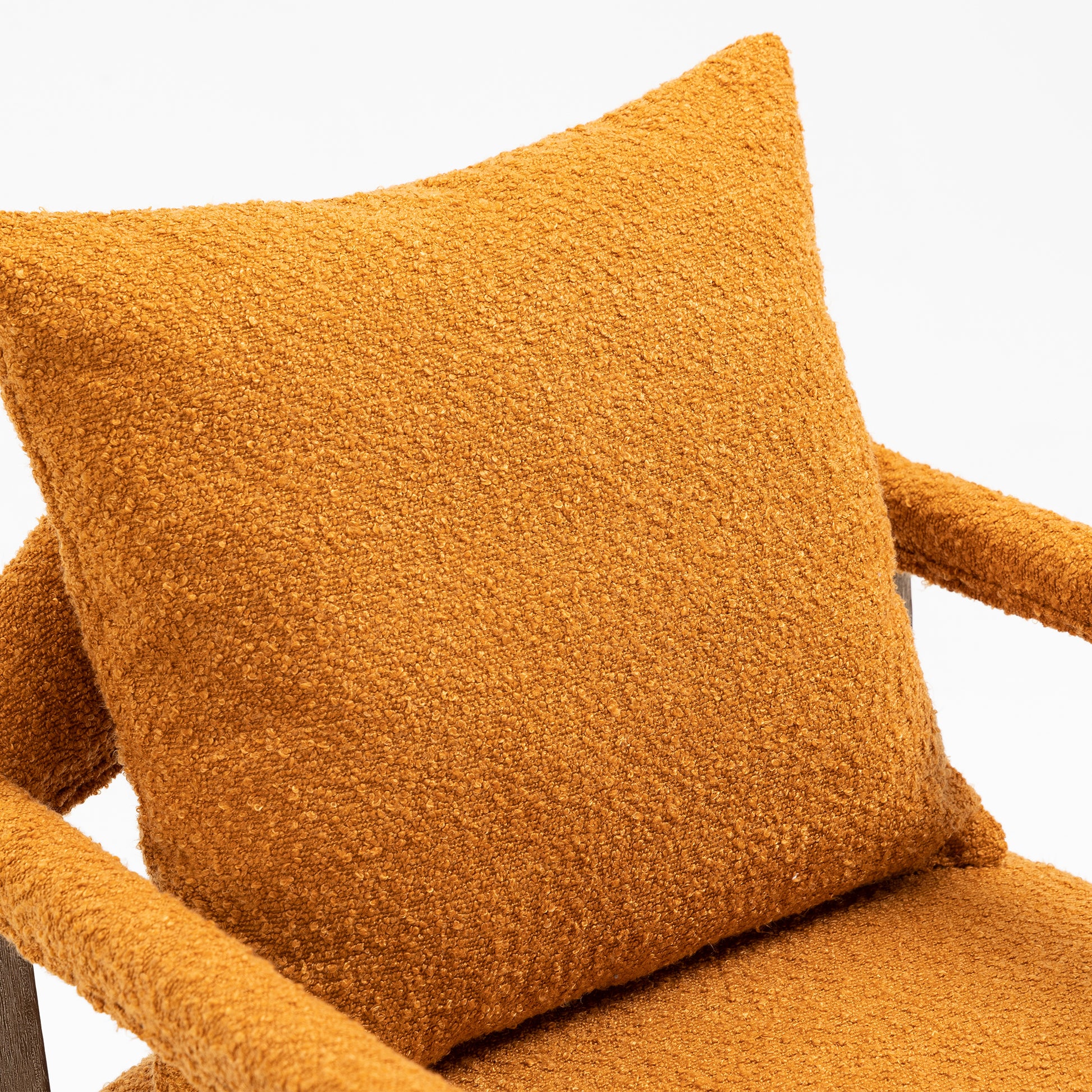 Coolmore Computer Chair Office Chair Adjustable Swivel Chair Fabric Seat Home Study Chair Orange Boucle