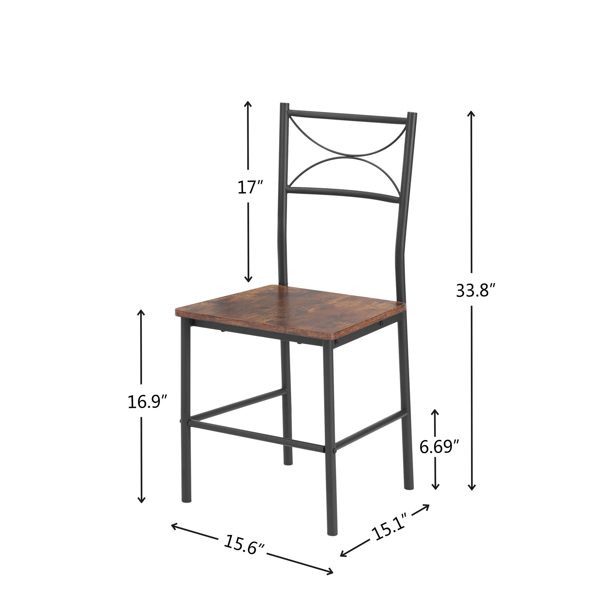 3 Piece Kitchen Dining Room Table Set Retro Brown Chair Antique Brown Brown Dining Room American Design,American Traditional,Antique Metal & Wood Metal & Wood